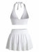 Maillot de bain filet wrap fleurs lys blanc 1930s