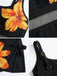 Maillot de bain maille bretelles col rond fleuri 1940s