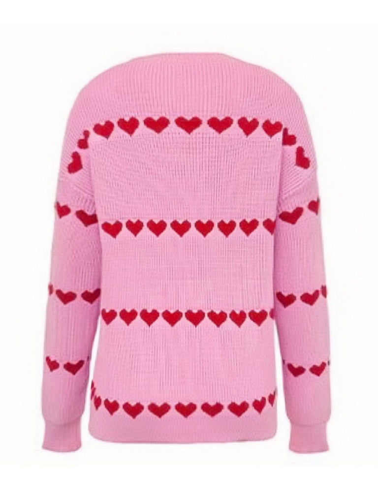 Pull Tricoté Cœur  Saint-Valentin Années 40