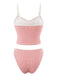 Ensemble De Tankini Bords Dentelle À Carreaux Rouge Année 1950