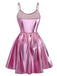 Robe de soirée à fines bretelles métallisées années 1980