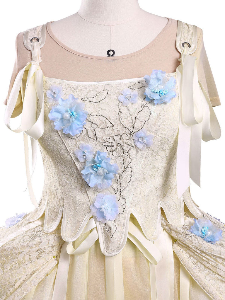 Robe style Enid Mercredi abricot des années 1940