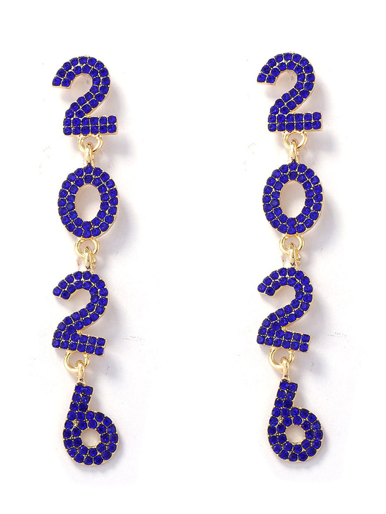 Boucles d'oreilles pendantes strass 2026 colorées pour le Nouvel An