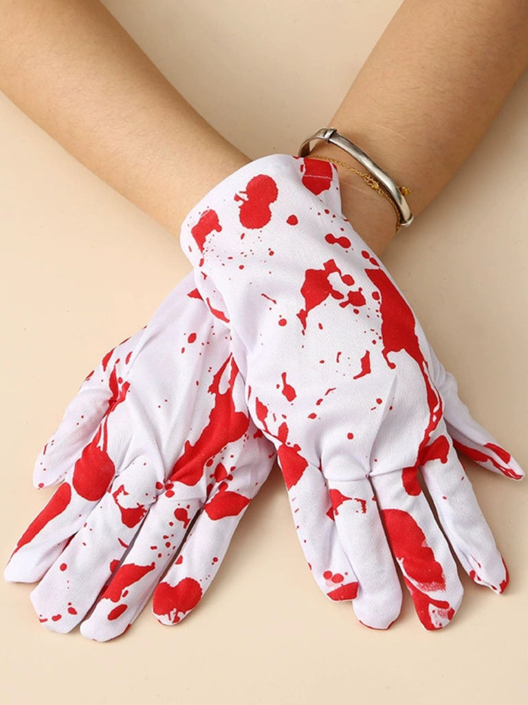 Gants blancs effrayants et sanglants Halloween