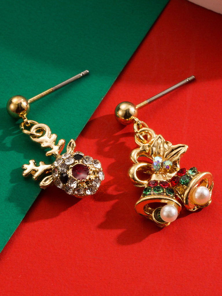Boucles d'oreilles pendantes ange clochette de Noël flocon de neige
