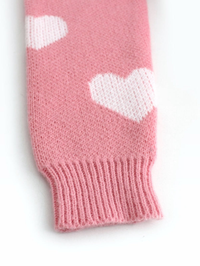 Cardigan en maille à imprimé cœur style Saint-Valentin années 1950