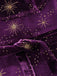 [Pré-vente] Robe à volants en velours col en V et étoiles violet des années 40