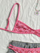 Ensemble bikini rose à imprimé floral années 1960