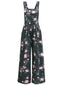 Combinaison pantalon large à imprimé floral vert années 1940
