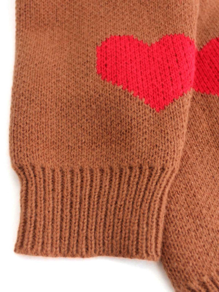 Cardigan en maille à imprimé cœur style Saint-Valentin années 1950