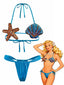 Ensemble Bikini Bleu Coquillage Étoile de Mer Années 1970