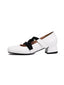 Chaussures à talons épais en cuir élastique inspirées du ballet