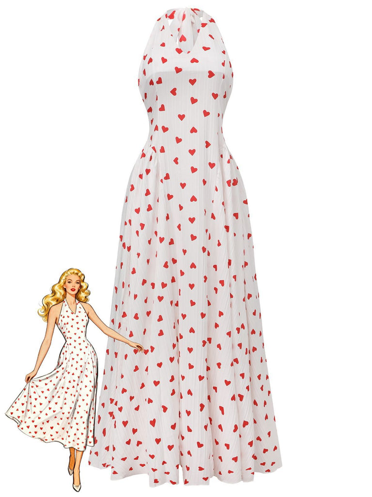 Robe rouge col en V dos nu et bretelles licou années 1930