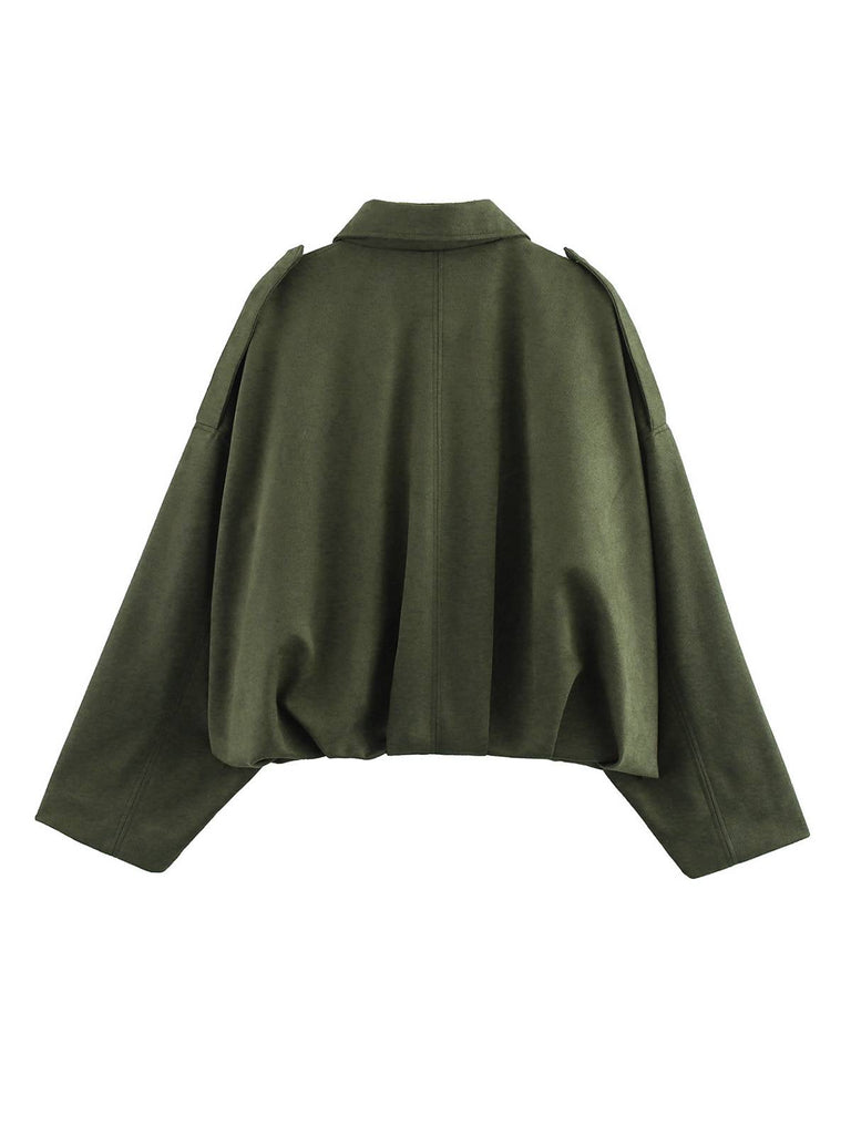 Veste surdimensionnée en daim à revers années 1980