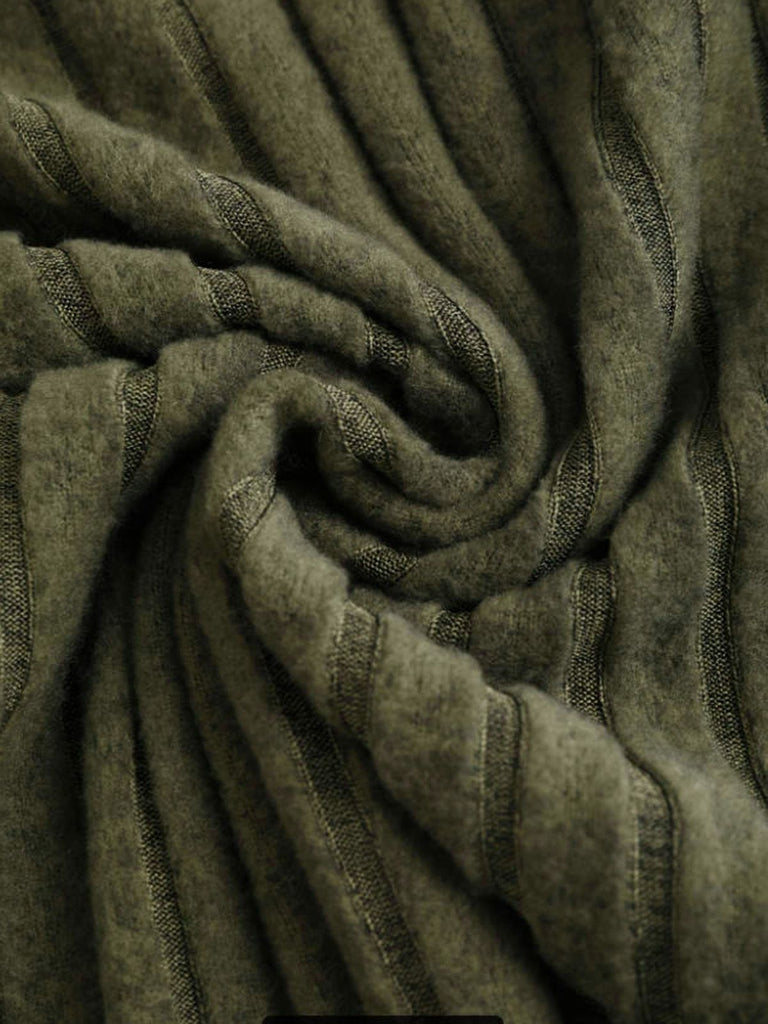 Robe crayon en maille patchwork à carreaux à lacets vert olive des années 1960