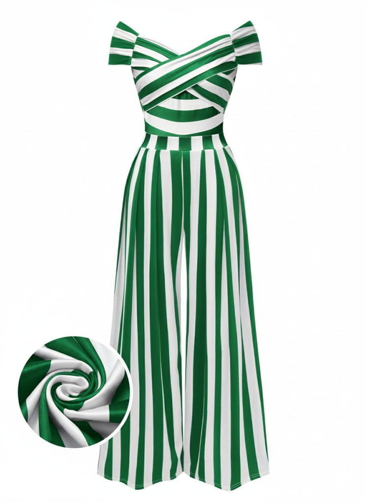 Combinaison noire à rayures épaules dénudées des années 1960