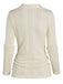 Beige 1960s Solid Faux Button Knitted Sweater