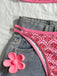 Ensemble bikini rose à imprimé floral années 1960