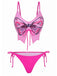 Ensemble bikini à fines bretelles et lacets papillon années 1970