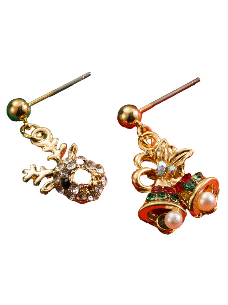 Boucles d'oreilles pendantes ange clochette de Noël flocon de neige
