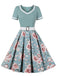 Robe Swing Année 50 Fleurie avec Ceinture 8