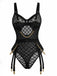 Lingerie en résille transparente à bretelles et chaînes années 1970