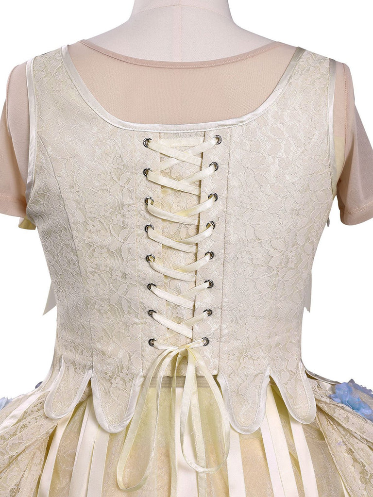 Robe style Enid Mercredi abricot des années 1940