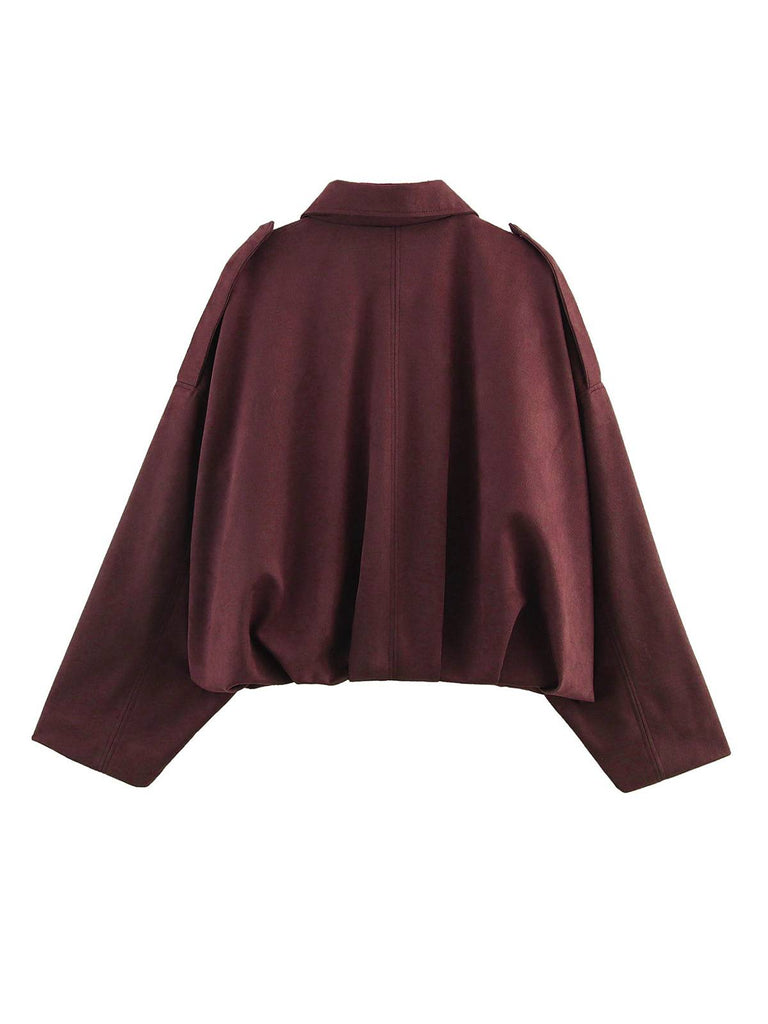 Veste surdimensionnée en daim à revers années 1980