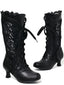 Bottines à lacets style victorien en dentelle à petits talons