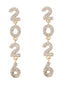 Boucles d'oreilles pendantes strass 2026 colorées pour le Nouvel An