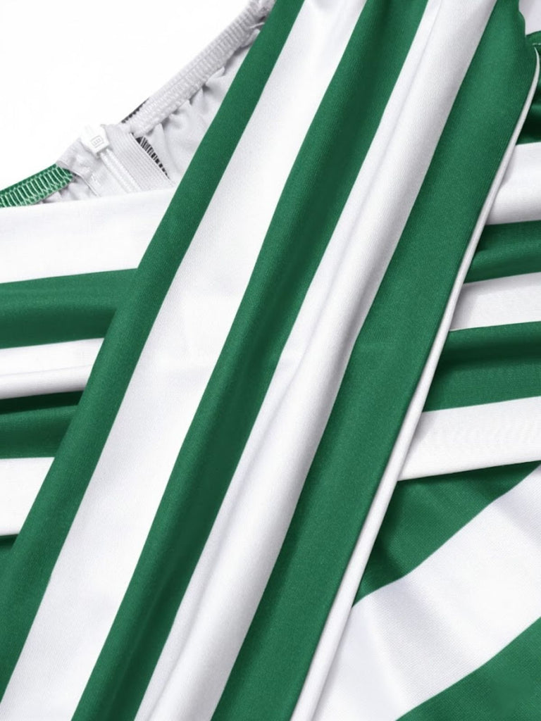 Combinaison noire à rayures épaules dénudées des années 1960