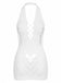 Robe de lingerie mini en résille à décolleté dos nu années 1960