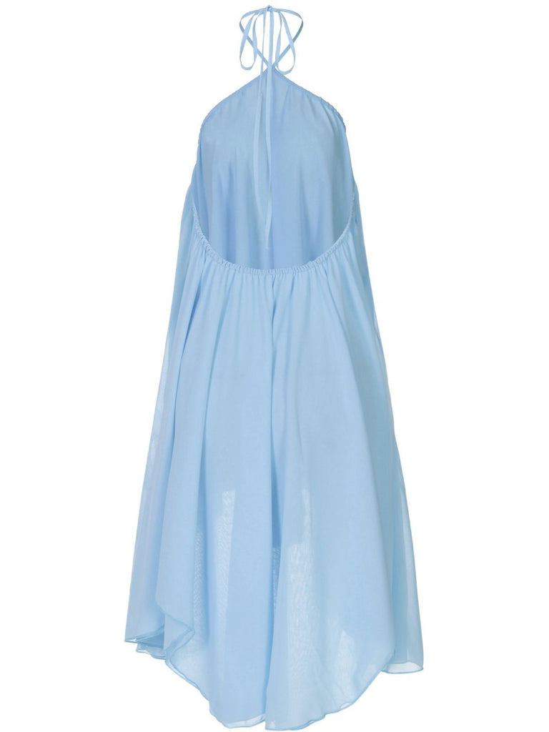 Robe babydoll en mousseline unie multicouche années 1970