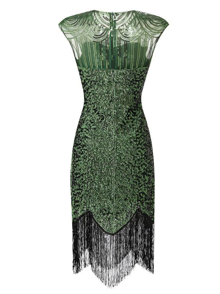 Robe de soirée à paillettes et franges des années 1920