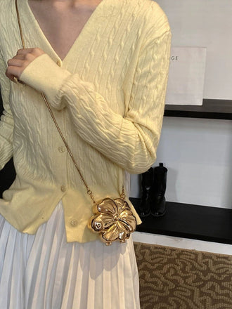 Mini sac à chaîne en alliage en forme de fleur