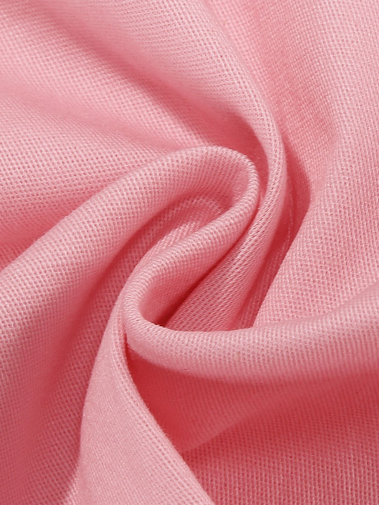 Robe sans manches col marin et nœud papillon couleur unie années 1950