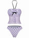 Ensemble tankini rose à pois et nœud années 1950