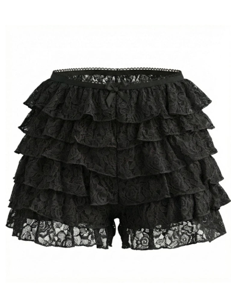 Mini-shorts en dentelle unie années 1950