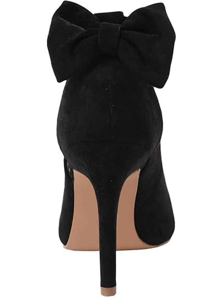 Chaussures Daim Nœud Bride Cheville Bout Pointu Talon Haut