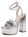 Chaussures à talons hauts métallisées disco à plateforme