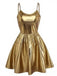 Robe de soirée à fines bretelles métallisées années 1980