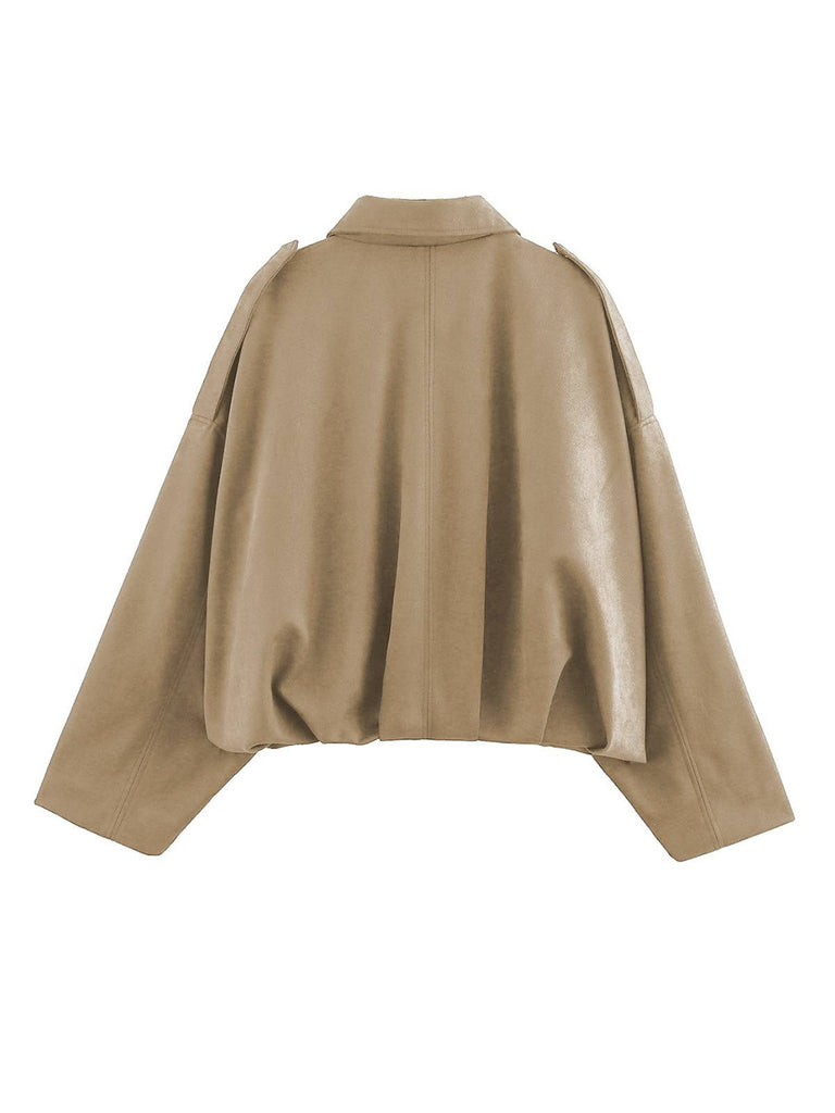 Veste surdimensionnée en daim à revers années 1980