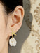 Boucles d'oreilles pendantes en coquillage d'étoile de mer doré perle