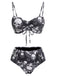 Ensemble Bikini À Crâne Gothique Noir Années 1980