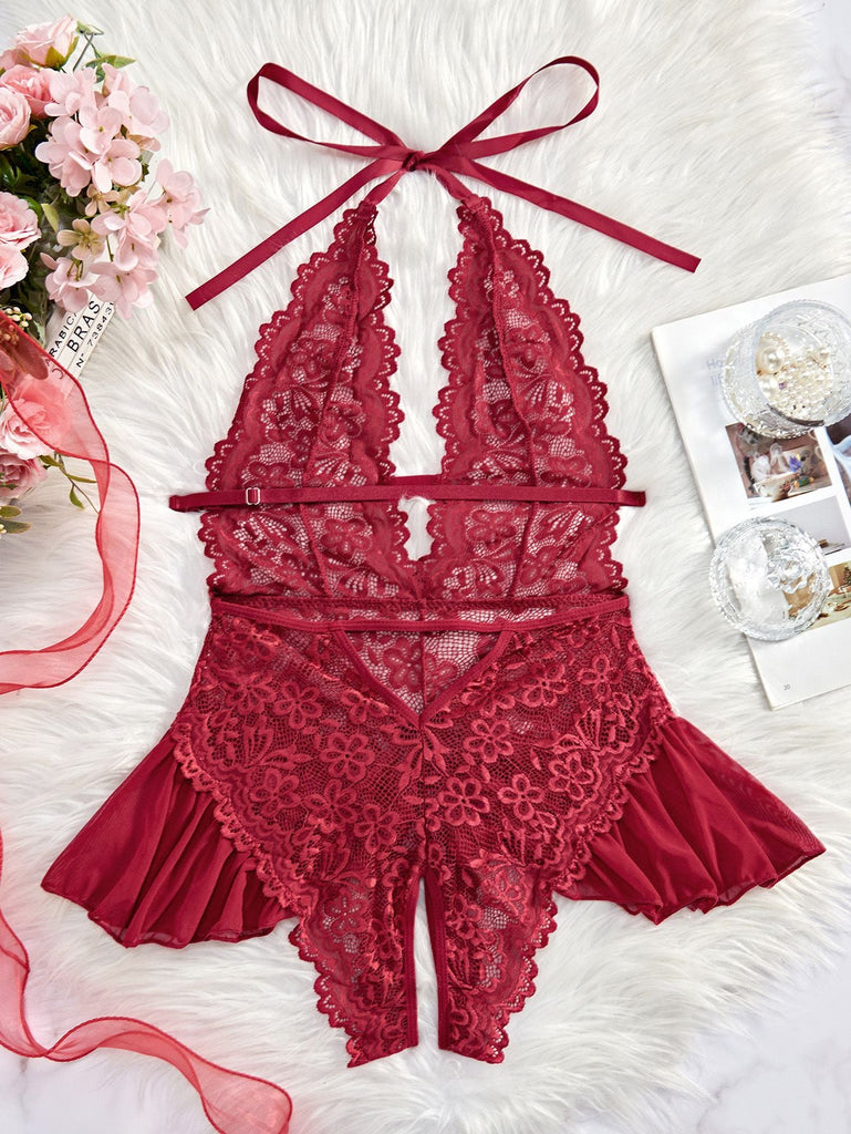Lingerie dos nu dentelle jupe imprimée léopard années 1980