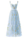 Robe en maille florale à lacets et baleines des années 1930