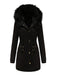Manteau Années 50 Garnie de Fourrure Synthétique à Boucle