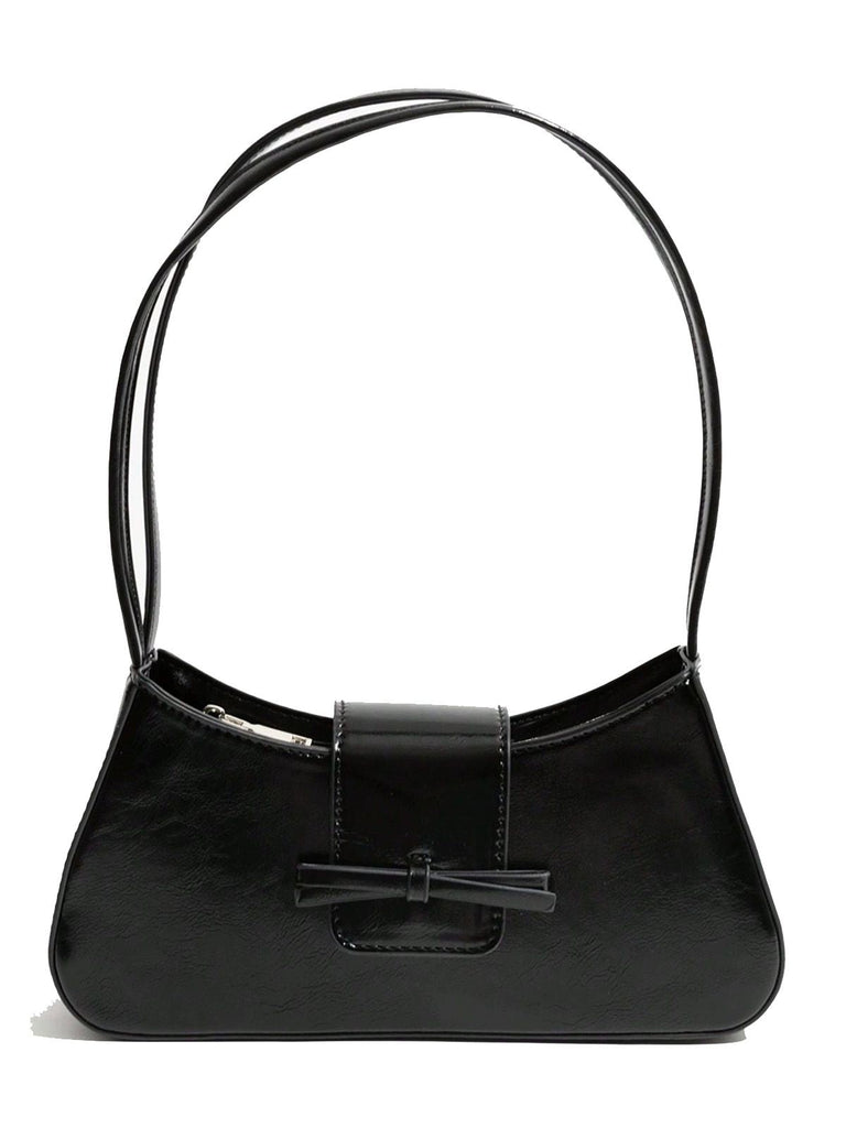 Sac baguette en cuir vintage avec nœud