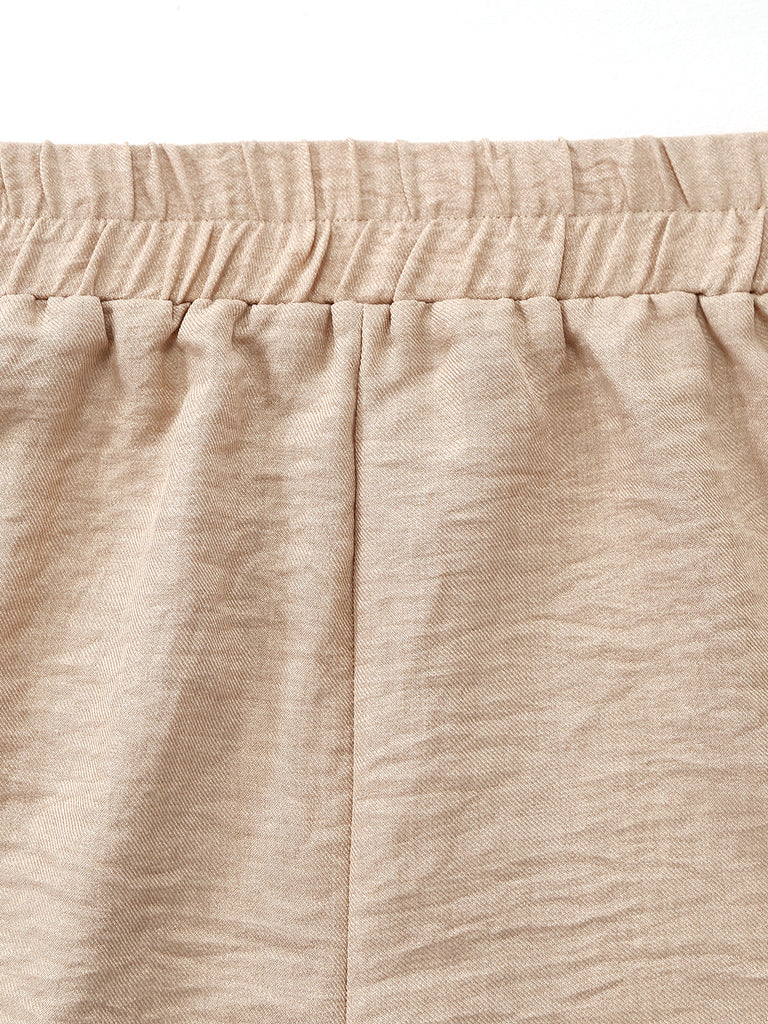 Beige Uni Ensemble Gilet & Short Set Années 1960 7