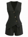 Col V à Lacets Gilet & Short Set Années 1940 4